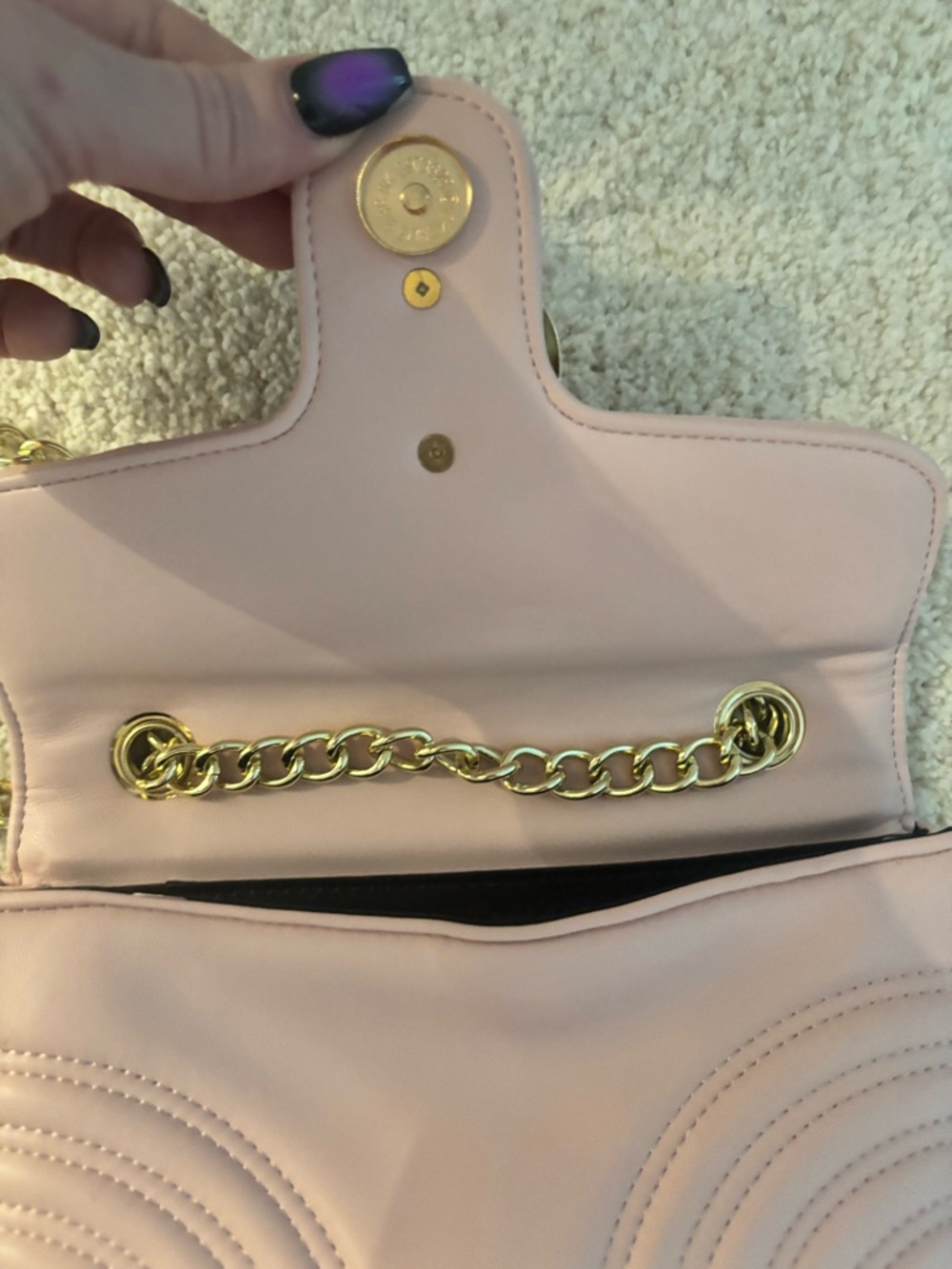 Blush Pink GG Matelassé Chain Crossbody - Picture 6 of 8
